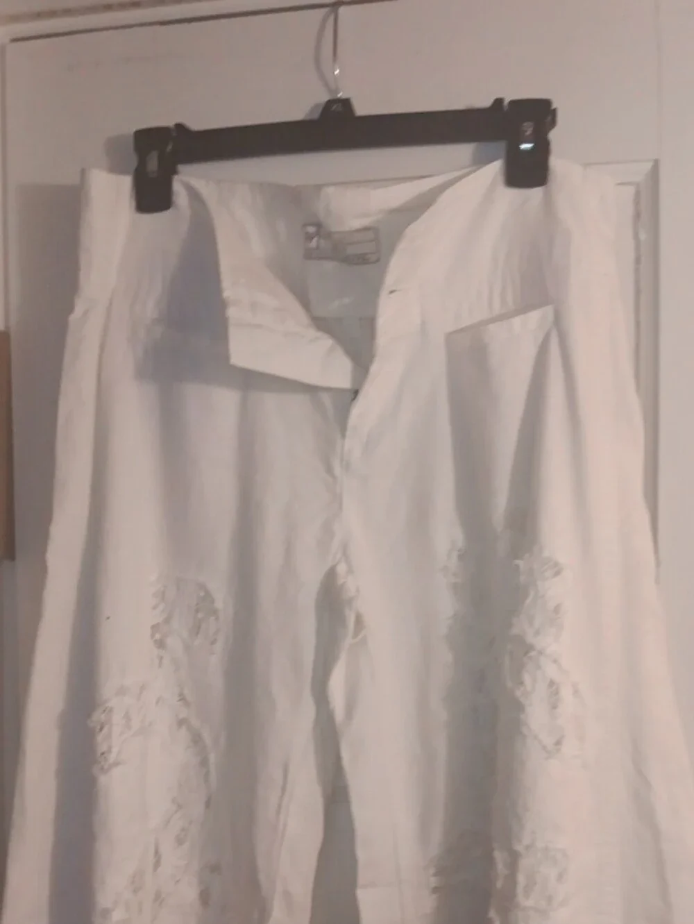 Free People Cream High-Rise Wide Leg Pants